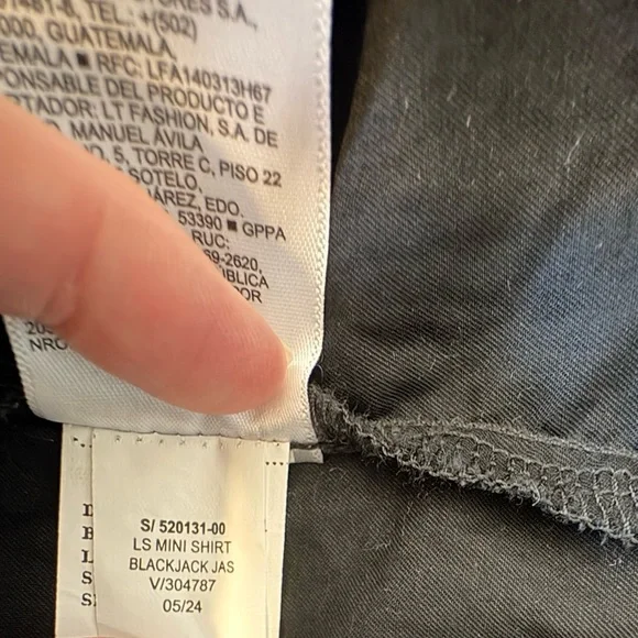 Two-Pack Long-Sleeve Shirt Dress Sz S Black & Sz SP Cherry Bark Stripe EUC! - Picture 6 of 14